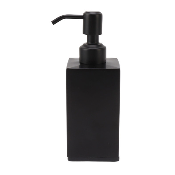 Stainless Steel Soap Dispenser Manual Liquid Pump Hand Press Bottle for Shampoo Shower Lotion Black Square 280ML