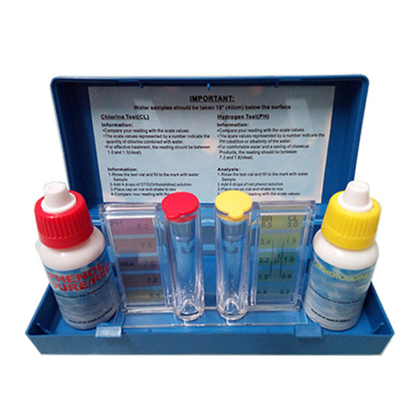Water Quality Tester Cl/PH Value Kit for Home Swimming Pool Water Chemistry Test Kit Simple Pool Water Quality Analysis