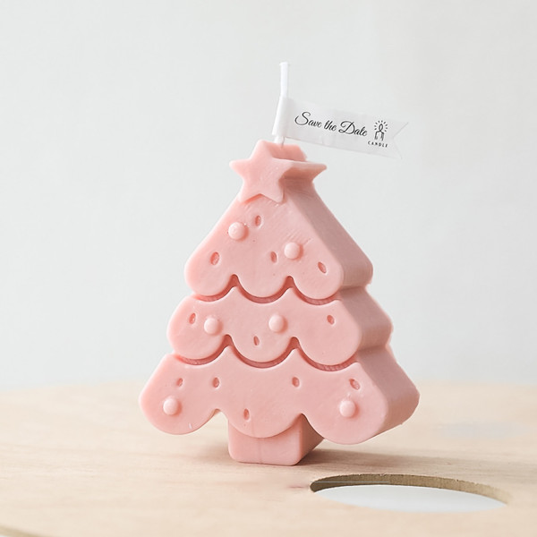 Christmas Tree Aromatherapy Candle Tree Shaped Candle Christmas Home Decoration Desktop Crafts Gift Pink