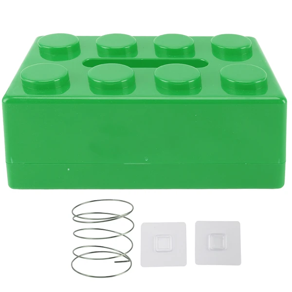 Decorative Tissue Box Spring Loaded Ample Capacity Stylish Tissue Holder Box for Napkin Facial Tissue Green