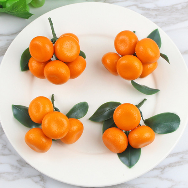 3PCS Fake Mini Tangerine Orange Artificial Fruit Simulation Fake Lifelike for Home Party Kitchen Festival Decoration