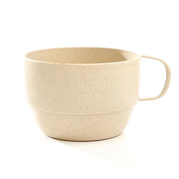 Simple Portable Health Wheat Straw Coffee Cup Tea  Milk Water Drinking Mug Cups(Beige)