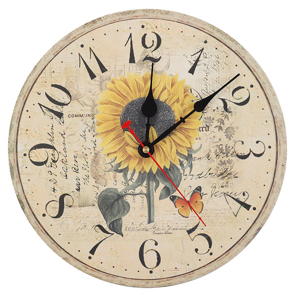 12" Home Decor Clock Colorful Retro Style Silent Non Ticking Quartz Wall Clock (#4)