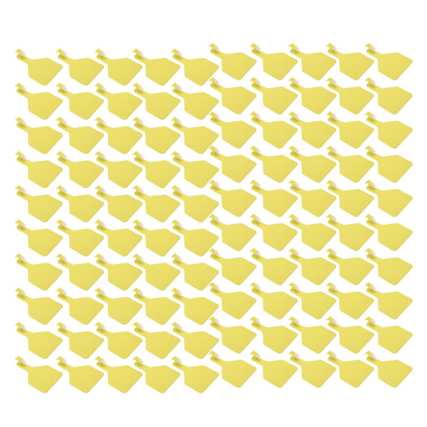 100pcs Blank Livestock Ear Tag Thickened TPU Reusable Animal Ear Label for Dairy Cattle Beef Cattle Yaks Horses Camels Yellow