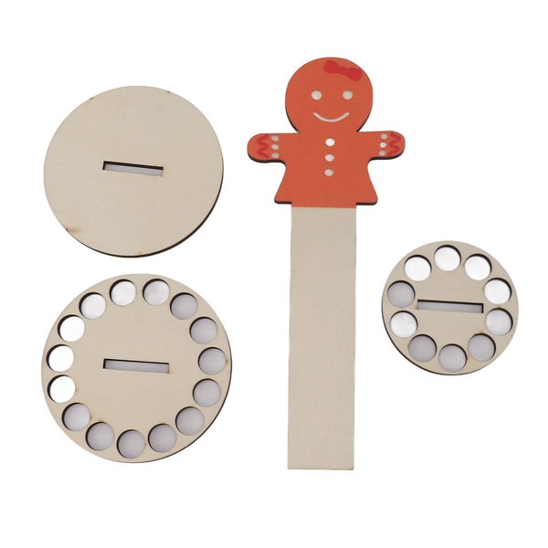 Wooden Christmas Money Holder Desktop Ornaments Multiple Holes Double Layer Cash Holders for Decorations Type D