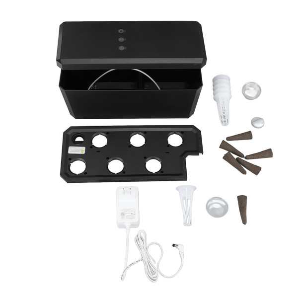Hydroponics Growing System LED Light Auto Control Intelligent Planting Machine Indoor Herb Garden 100‑240V US Plug Black