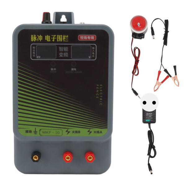 Electric Fence Charger Fault Alarm Light Indicator Pulse Electric Fence Charger for Farm Zoo 100‑240V EU Plug