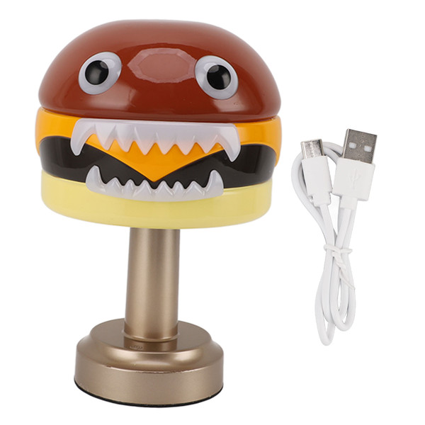 Hamburger Desk Lamp LED 3 Color Temperatures Cute Rechargeable 2000mAh Bedside Hamburger Lamp for Bedroom Decoration