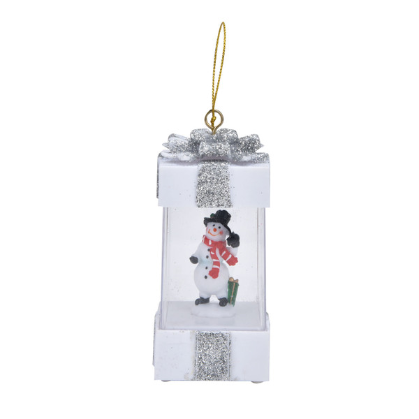 4.7inch Christmas Snowman Scene Hanging Lanterns Battery Operated Lighted Lamp Mini LED Desk Decorative Lantern