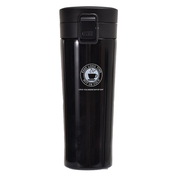 Insulated Coffee Cup Leakage Proof Portable Stainless Steel Vacuum Coffee Mug for Tea Milk Beverage 380ml Black