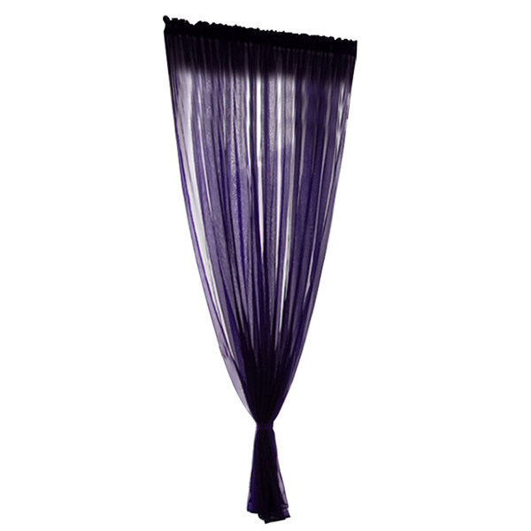 Simple Style Polyester Window Voile Tulle Curtain Sheer Panels Bedroom Living Room DecorPurple 1x2m
