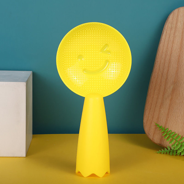 Cute Smiling Face Meal Spoon Non Stick Rice Spoon Rice Shovel Kitchen Supplies for HouseholdYellow
