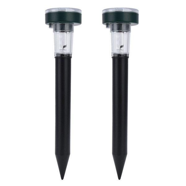2PCS LED Mouse Expeller Ultrasonic Solar Snake Repeller Ground Insertion Light Colorful Pest Repeller for Outdoor Lawn