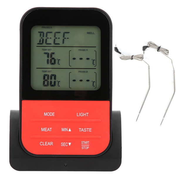 Waterproof Digital Cooking Barbecue Grill Thermometer with Timing Function Kitchen Accessory