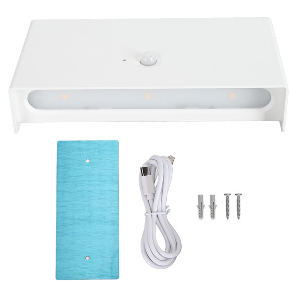 Modern LED Wall Light Motion Sensor Rechargeable Magnetic Up and Down Lighting LED Wireless Wall Lamp with Switch for Hallway Staircase Living Room White