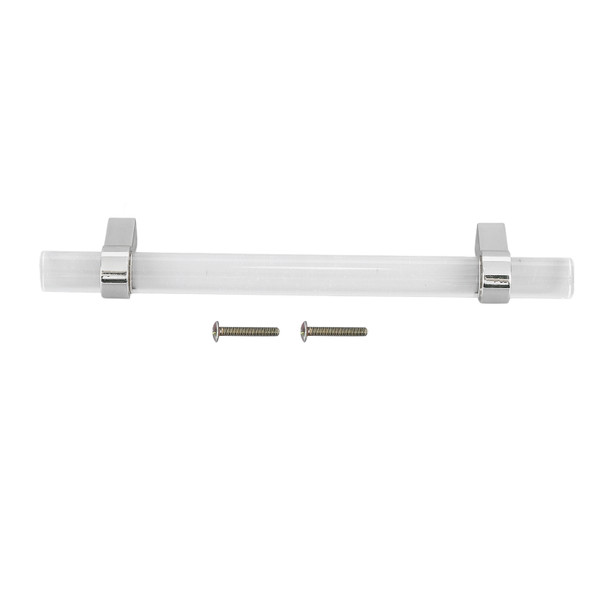 Crystal Acrylic Handle Modern Transparent Drawer Pull Handle for Closets Bookcases Shoe Cabinet Hole Spacing 96 Silver