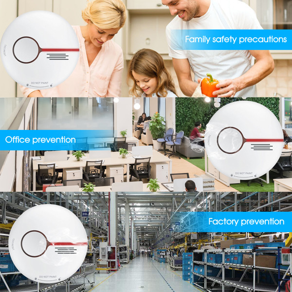Wifi Smoke Detector Smart Fire Alarm Sensor Wireless Security System Smart Life Tuya APP Control Smart Home For Home Kitchen/Store/Hotel/Factory