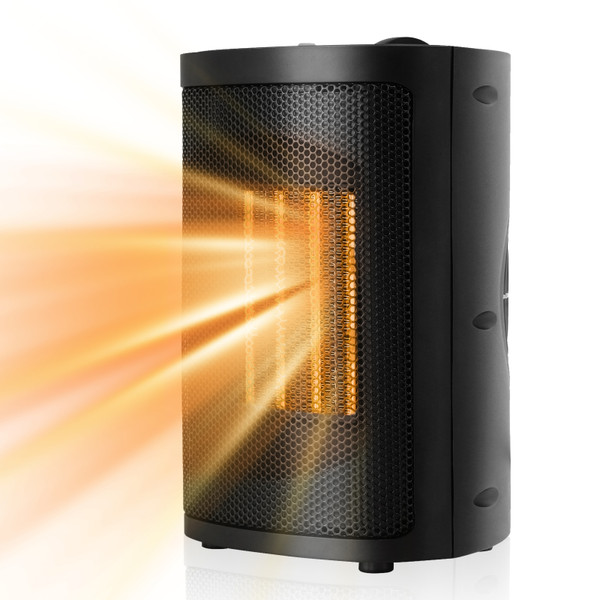 Portable Compact Electric Tabletop Fan Heater Warmer for Home Office Winter Use