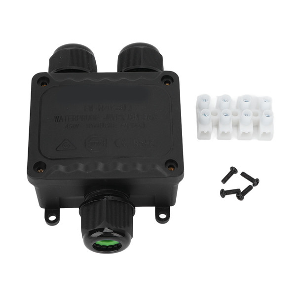 Outdoor Waterproof IP68 Junction Box Y Type 3 Way Plug Line Junction Box with Screw Holes for Home Outdoor