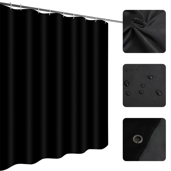 1pc Waterproof Shower Curtain Partition Bathroom Mildew Proof Bath Curtains Monochrome Polyester Cloth Bathroom Accessories