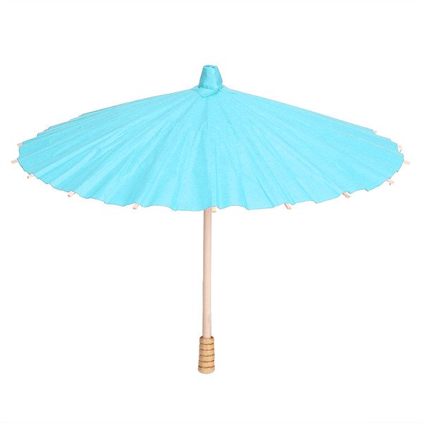 White Blank Paper Umbrella Colorful Oil Paper Umbrella for Kids DIY Painting Craft(Blue)
