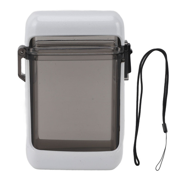 Cigarette Case Plastic Cigarette Box Holder Waterproof Transparent Cigarette Holder with Rope White