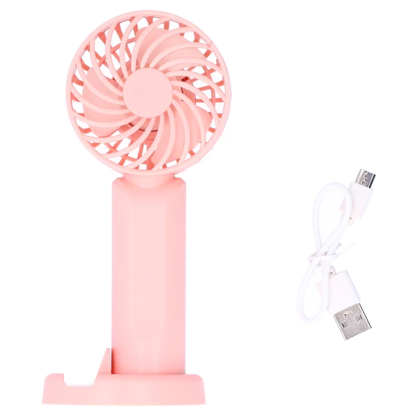 3‑Gear Adjustable Fan Portable Handheld Mobile Phone Holder Electric Fan for DormitoryPink