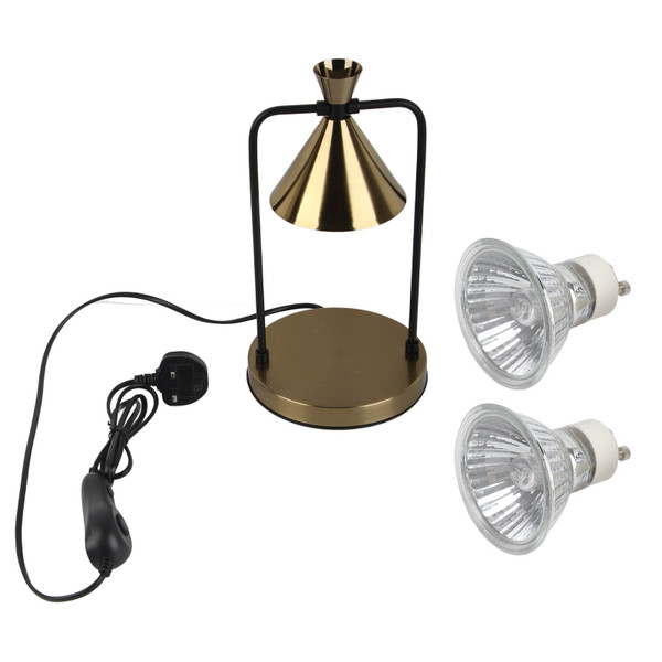 Candle Warmer Lamp Dimmable Candle Lamp Electric Candle Melter with Timer Dimmer Household Aromatherapy Candlestick 110‑240V Gold UK 220V Light Source