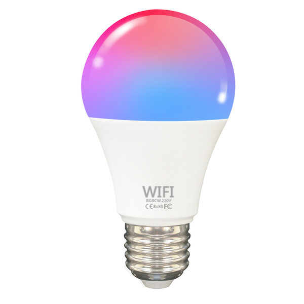 Fcmila TY007 Smart WiFi Light Bulb LED RGB Color Changing Compatible with Amazon Alexa/ home/IFTTT/Tmall Genie No Hub Required A19 E27 Multicolor Tuya/SmartLife APP Control 220V