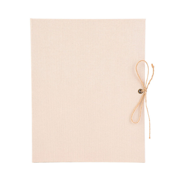 Creative Linen DIY Craft Card Album Scrapbook Simple Loose Leaf with Rope Strap 30 Pages(Beige)
