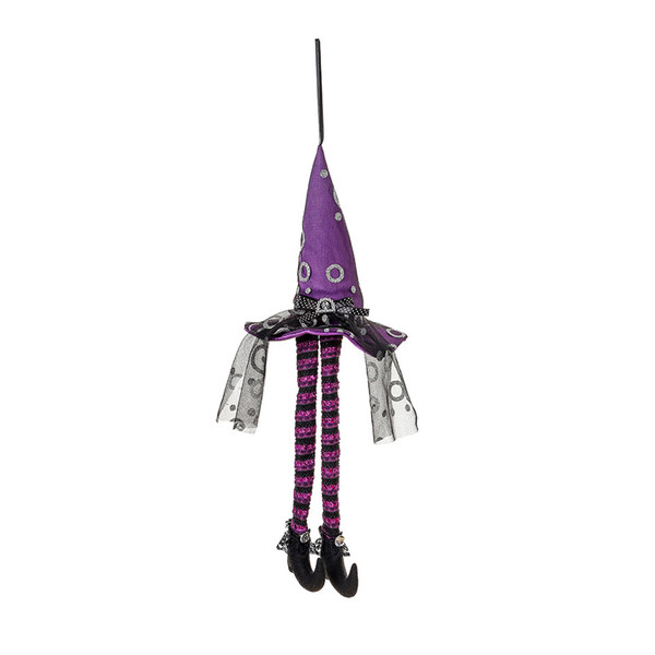 Halloween Lighted Hanging Witch Hat with Long Legs Light Up Witch Hats for Indoor Outdoor Trees Porch Party Decorations
