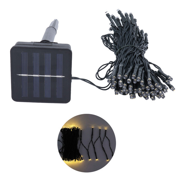 100LED Solar Light String 12m IP45 Waterproof Lighting for Garden Lawn Decoration Warm Light