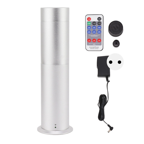 Scent Air Machine Columnar Aluminum Alloy Aromatherapy Essential Oil Diffuser with Remote Control for Home Hotel Office  Silver