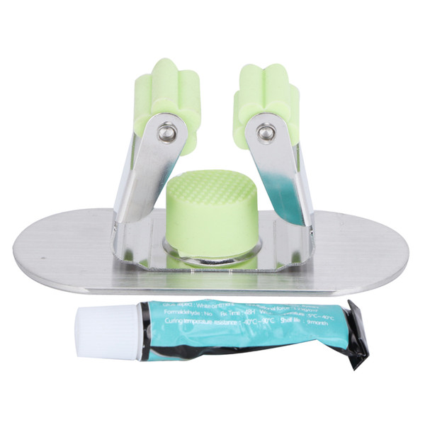 Mop Holder Stainless Steel Broom Storage Clip Organizer for Kitchen Bathroom Green