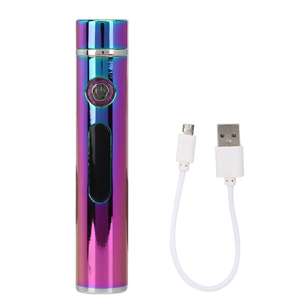 Mini USB Electric Arc LED Flameless Lighter Cigarette Lighter with Power DisplayColor Ice