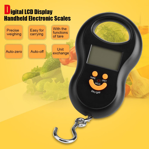 WeiHeng Pocket Digital Luggage Scale Fishing Hook Electronic Capacity Hanging Hook Portable