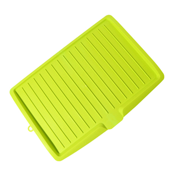 Plastic Dish Drainer Board Multipurpose Rectangular Design Space Saving Kitchen Draining Board Tray for Cutlery Fruits and Vegetables Green