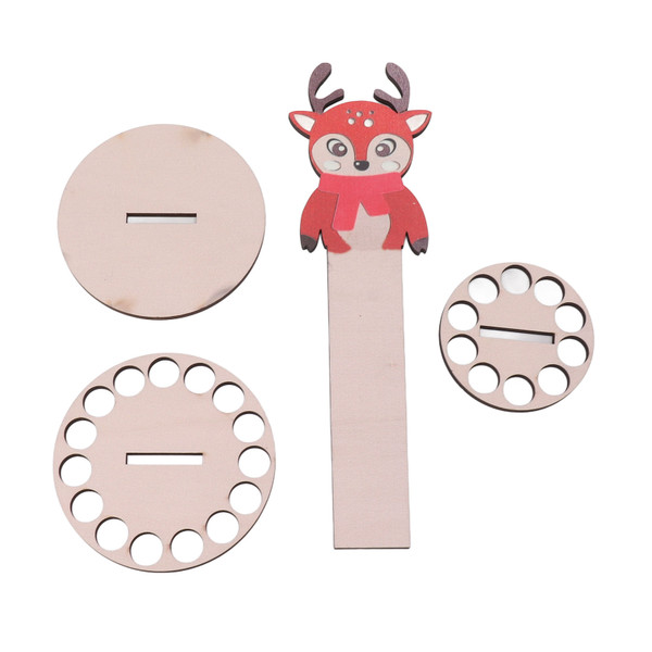 Wooden Christmas Money Holder Desktop Ornaments Multiple Holes Double Layer Cash Holders for Decorations Type E