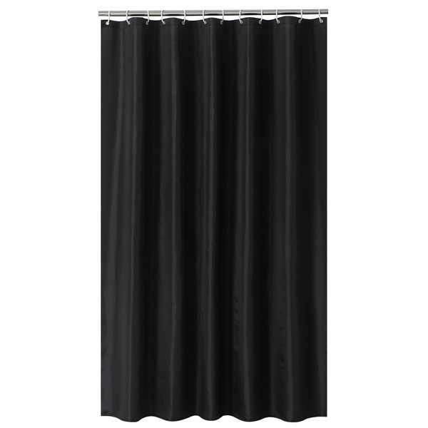 Black Wall Pattern Shower Bath Curtain Waterproof Bathroom Curtain   Hanging Hooks #1
