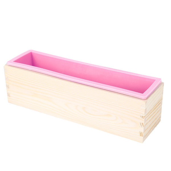 900ML Rectangle Silicone Soap Mold DIY Tool for Baking Cake Ice Chocolate (Pink)