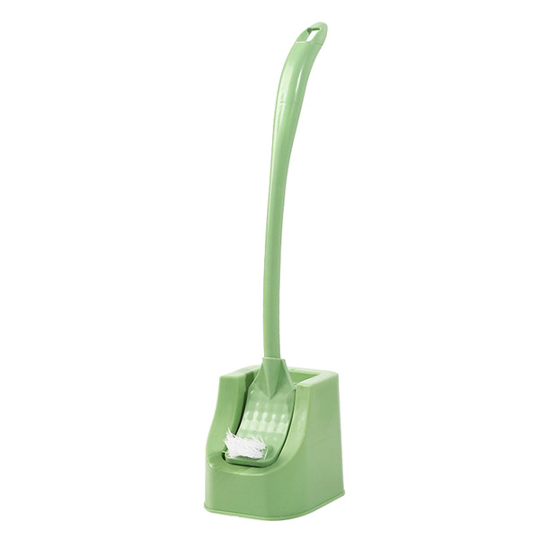 Toilet Brush Highly Efficient Wall Mounted Long Handle Ergonomic Toilet Bowl Brush Holder Set for Bathroom Green