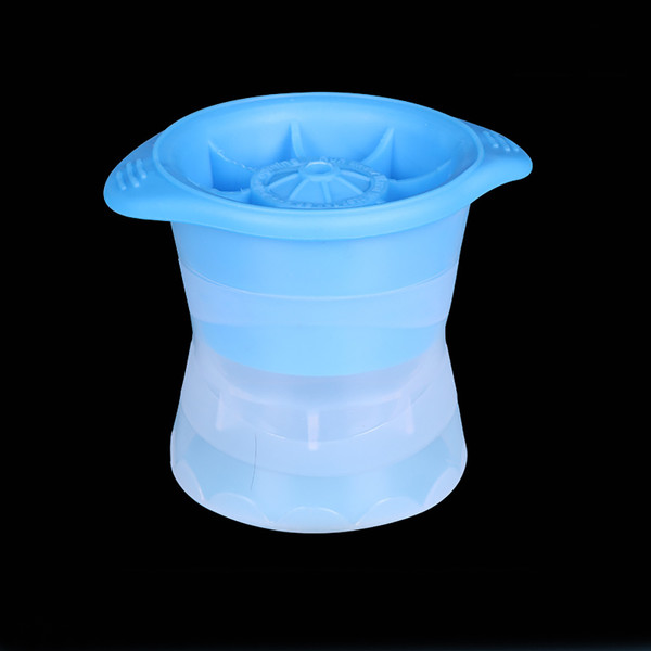 Ice Maker Mold Whisky Ice Ball Mold Silicone Sphere Ice Mold Round Ice Making Box for BarBlue