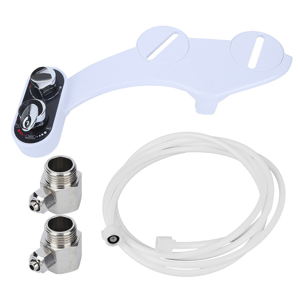 Bathroom Toilet Bidet Seat Attachment Adjustable Double Nozzle Hot and Cold Water SprayerUK G1/2