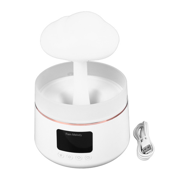 Rain Cloud Essential Oil Diffuser Humidifier Ultrasound Water Drip White Noise Night Light Aroma Diffuser with Display Timer for Bedside