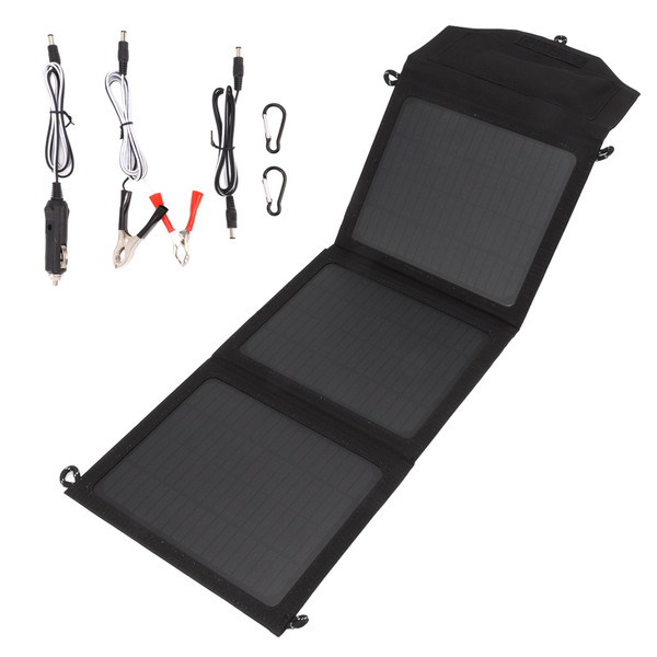 30W Solar Panel Foldable Intelligent Identification Monocrystalline Silicon Solar Panel Charger 12V Output