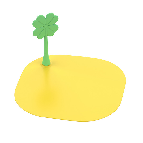 Floor Drain Cover Deodorant Insect Prevention Yellow Floor Drain Cover for Bathroom Kitchen Sink Four Leaf Clover