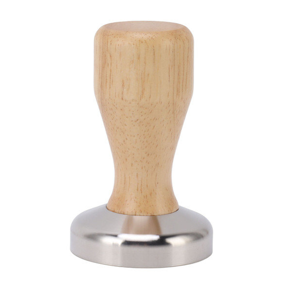 Coffee Tamper 304 Stainless Steel Base Coffee Powder Bean Press Hammer with Wooden Handle for Home Cafe 58mm