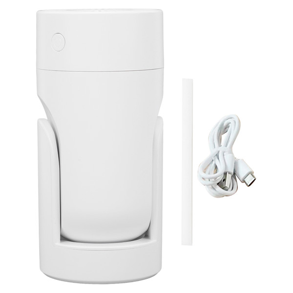 Portable Mini Humidifier Quiet Small Cool Mist Humidifier 360 Degree Rotation USB Car Humidifier for Travel Office Home White