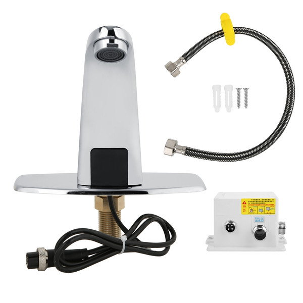 G1/2in Automatic Infrared Water Faucet Bathroom Sink Basin Water Tap for Home Hotel Office Use