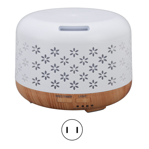 Wood Grain Humidifier 300ml Aromatherapy Diffuser with Auto Off 7 LED Color Lights 100‑240V US Plug